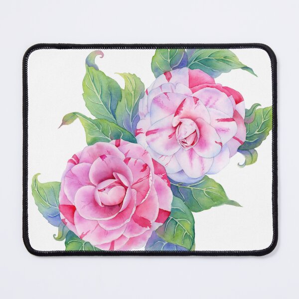 Item preview, Red White Watercolor Camellia designed and sold by jojowatercolors.