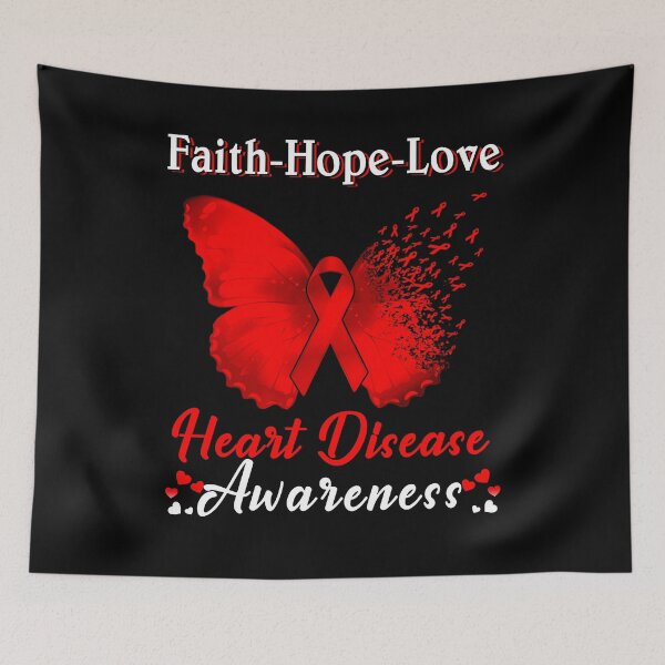 Item preview, Faith Hope Love Butterfly Heart Disease Awareness designed and sold by Gillosina.
