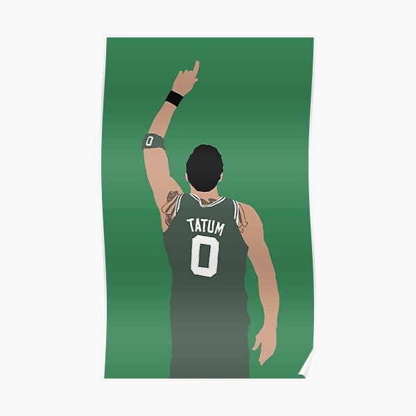 Jayson Tatum Pointing Up (White) Poster for Sale by RatTrapTees