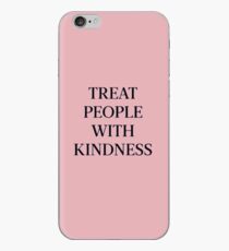 Behandle Menschen mit Freundlichkeit (Schwarz / Pink) iPhone-Hülle & Cover