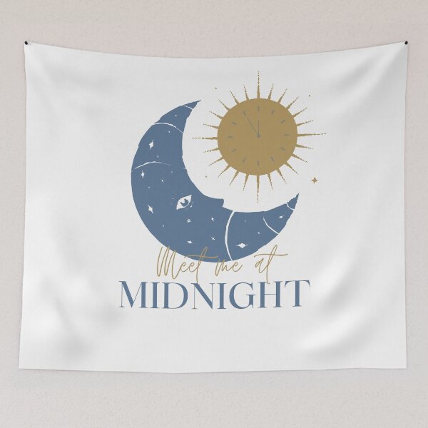 Item preview, meet me at midnight blue celestial minimalist design designed and sold by cottagecorococo.