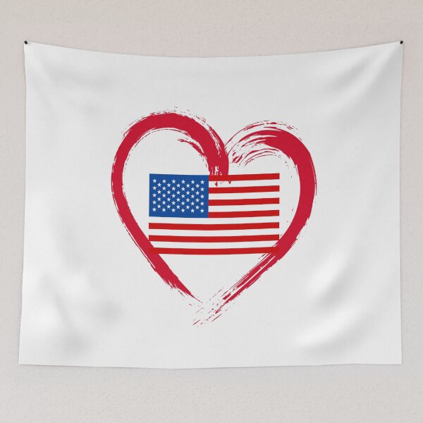 Item preview, I Love America with an American flag surrounded by a large red heart designed and sold by AmericaFreedom.