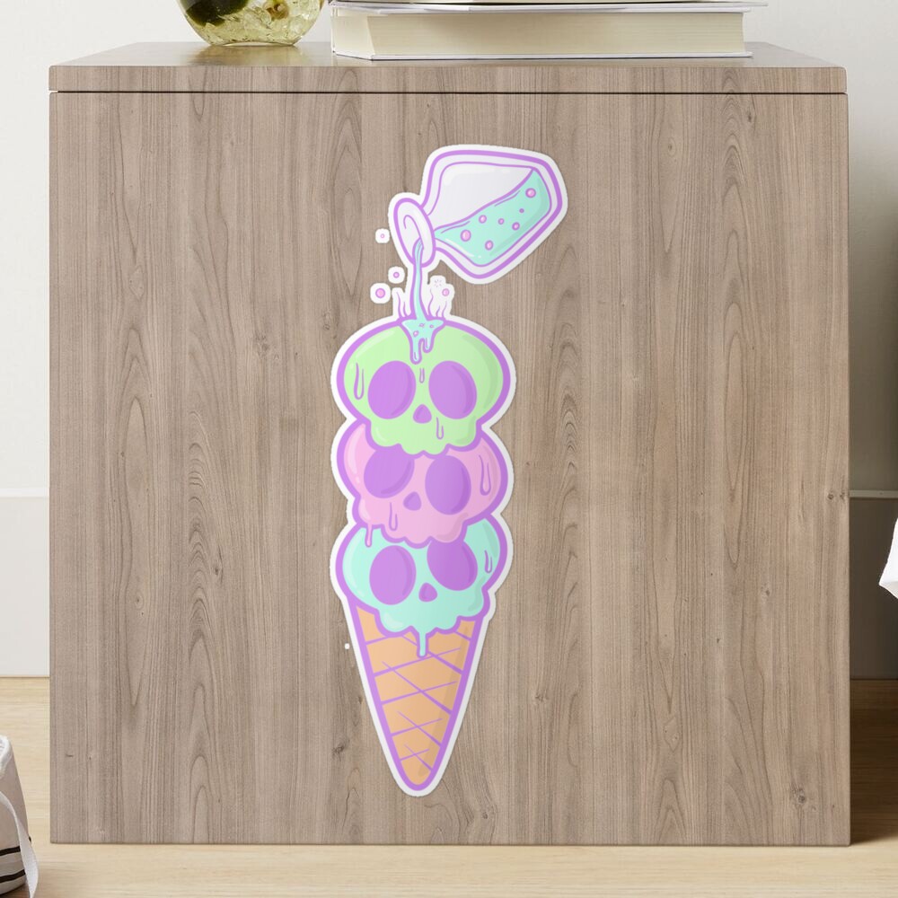Pastel Goth Heart Deco Stickers (6 Colours) Ice Cream Cake, Mini