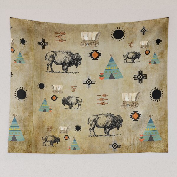 Item preview, American Buffalo/Bison Western Pattern designed and sold by handsoftime2020.
