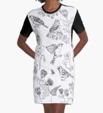 Sparrows and thistles Graphic T-Shirt Dress