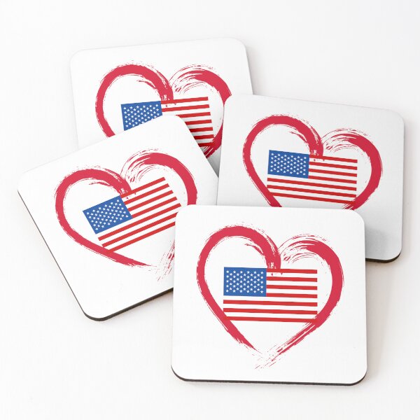 Item preview, I Love America with an American flag surrounded by a large red heart designed and sold by AmericaFreedom.