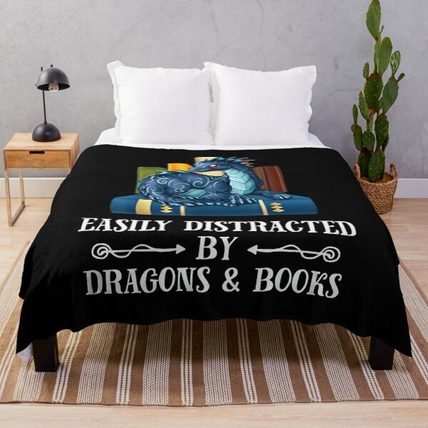Item preview, Easily Distracted by Dragon and Books Nerds designed and sold by JuriSchustet.