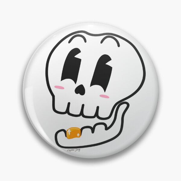 Item preview, Not so spooky gold tooth skull friend! designed and sold by colorfullyso.
