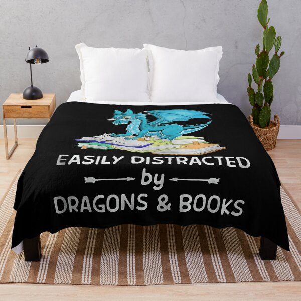 Item preview, Easily Distracted By Dragons And Books Art designed and sold by JaninaBernhat.
