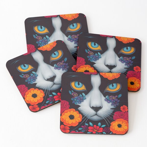 Item preview, El Gato, arte del Día de Muertos generado por IA designed and sold by AiHolidayArt.