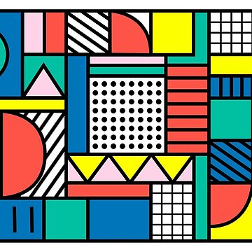 Memphis Color Block Poster by Polita