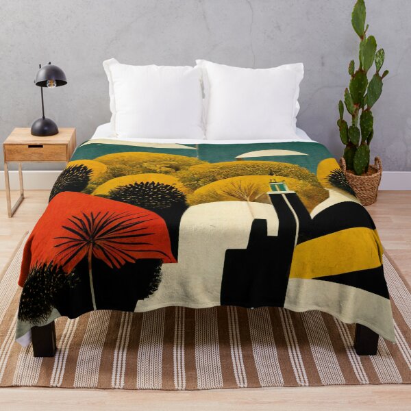 Item preview, Uptown city street scene with warm foliage designed and sold by PinkandSalty.