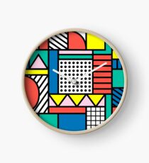 Memphis Color Block Clock