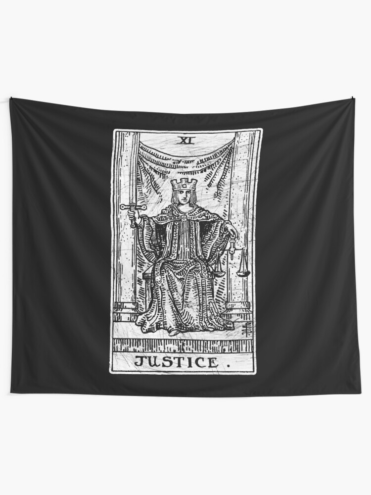 Justice Tarot Card Major Arcana Fortune Telling Occult Tapestry For Sale By Createdezign