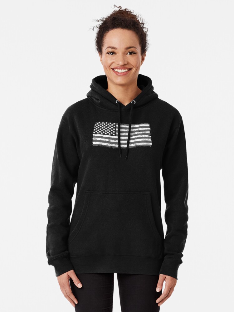 American Flag Black And White USA Vintage Retro Style Pullover Hoodie for Sale by SayAhh Redbubble