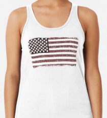 Amerikanische Flagge verblaßte - USA Retro Weinlese-Design Racerback Tank Top