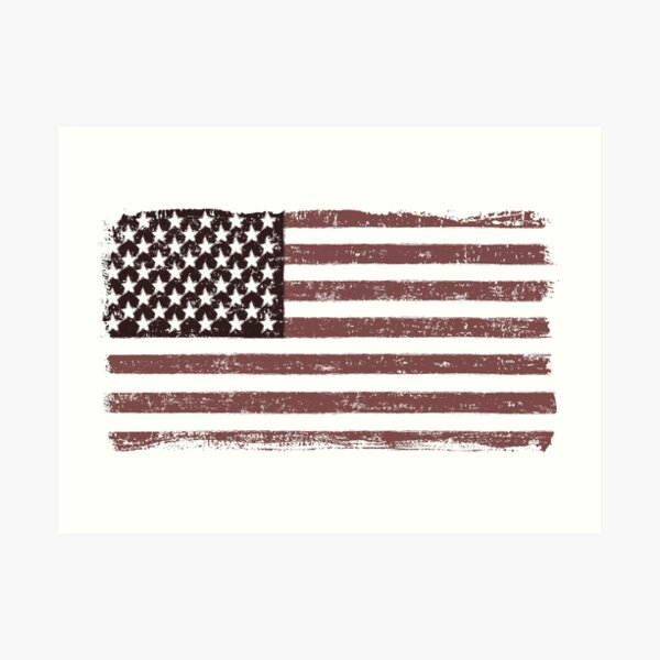 Vintage Faded American Flag State Names Words Art Postcard