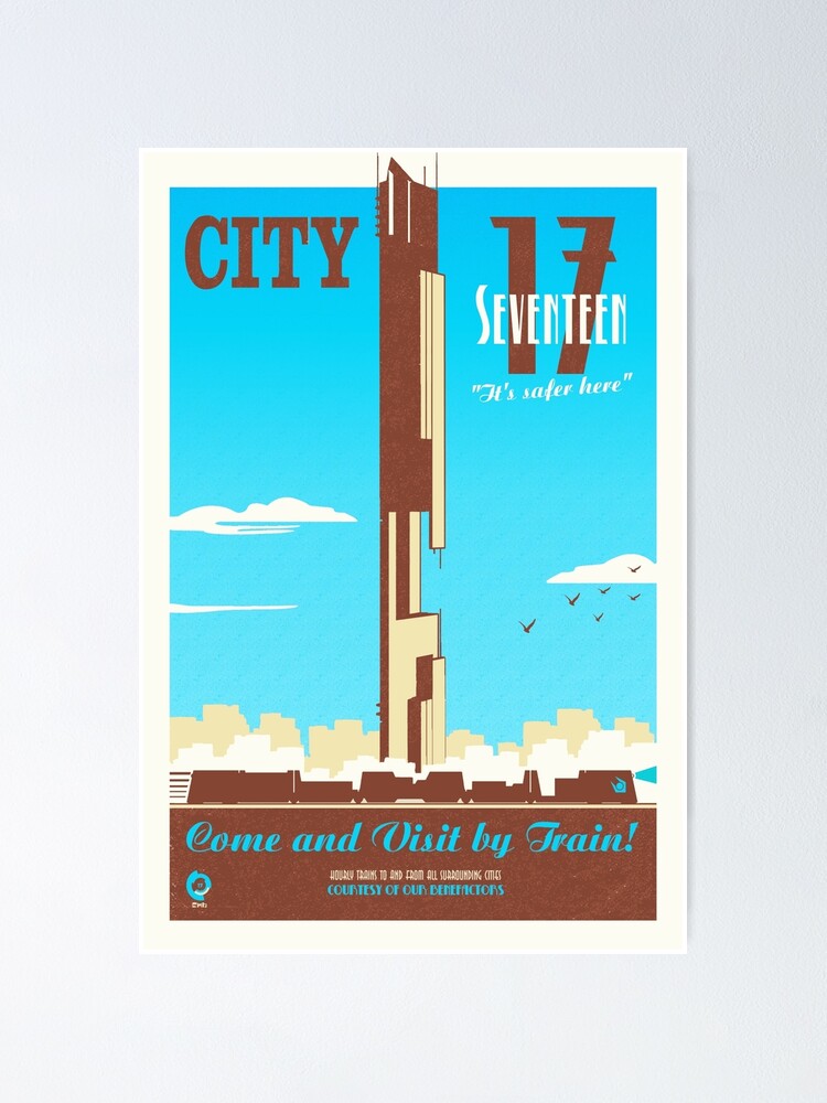 Alternate view of City 17 Travel Poster (blue) Poster