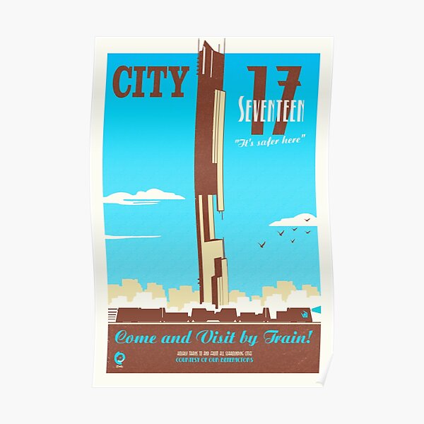 City 17 Travel Poster (blue) Poster