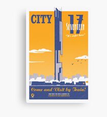 City 17 Travel Poster (orange) Canvas Print