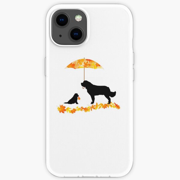 Newfoundland Dog Fall Scene iPhone Soft Case