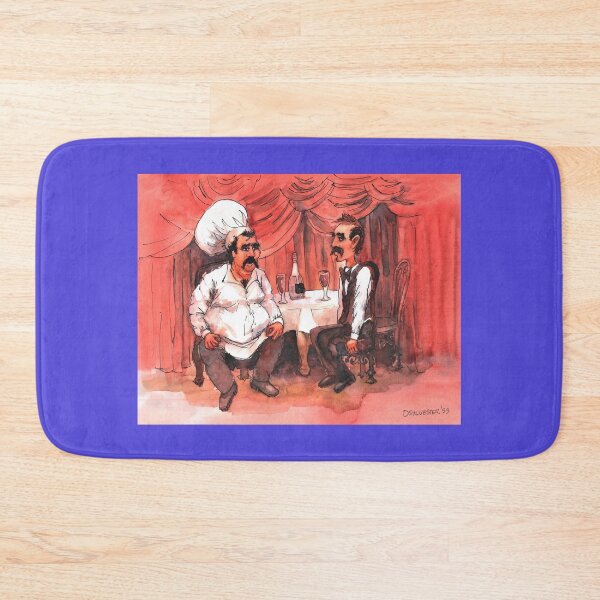 Item preview, Chef And Waiter Taking A Break - Watercolor And Ink Print By Don Sylvester designed and sold by DonSylvester.