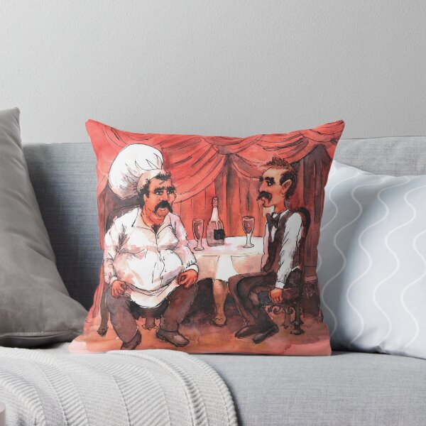 Item preview, Chef And Waiter Taking A Break - Watercolor And Ink Print By Don Sylvester designed and sold by DonSylvester.