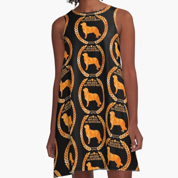 Nova Scotia Duck Tolling Retriever Orange A-Line Dress