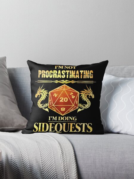 Aperçu de l'œuvre Je ne tergiverse pas, je fais des quêtes secondaires D20 RPG créée et vendue par D20Tees.