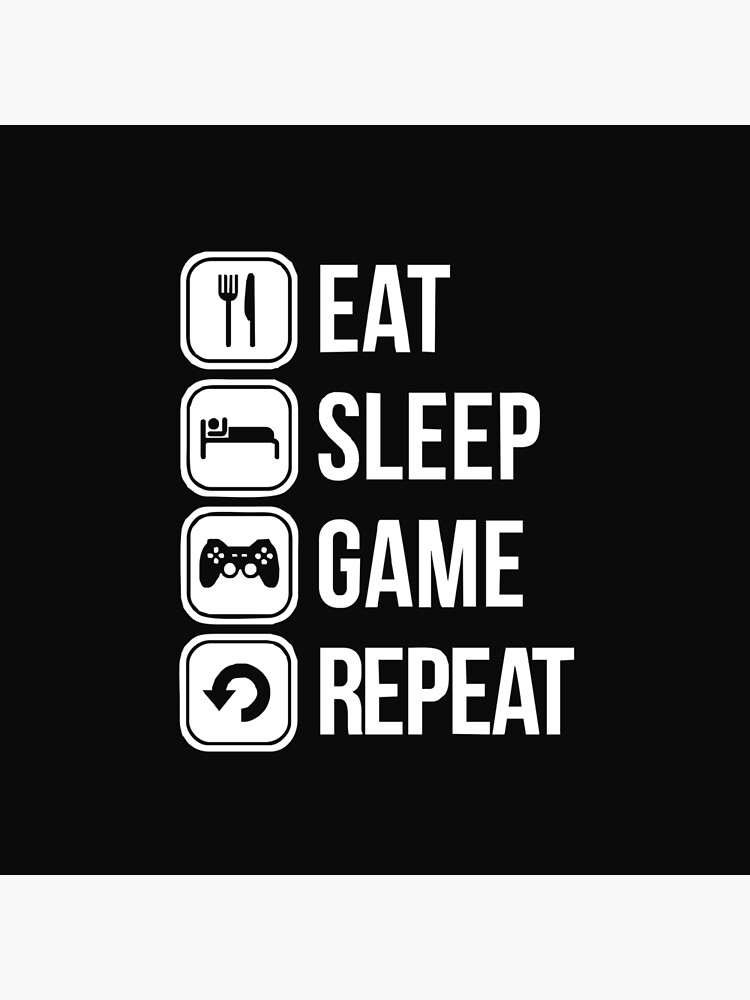 Eat Sleep Gaming Stofftasche Einkaufstasche Gamer Games Fun Informatiker Shooter 