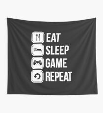 Eat Sleep Game Repeat Wall Tapestry