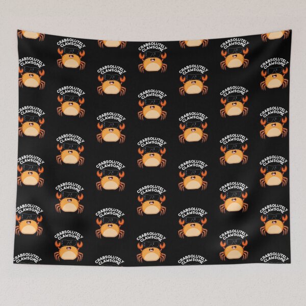 Item preview, Crabsolutely Clawsome Funny Crab Puns (Dark BG) designed and sold by punnybone.