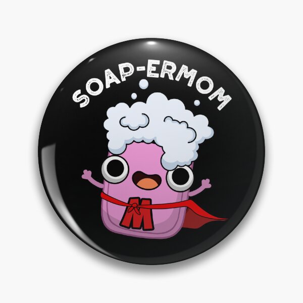 Item preview, Soap-ermom Funny soap Mom Puns (Dark BG) designed and sold by punnybone.