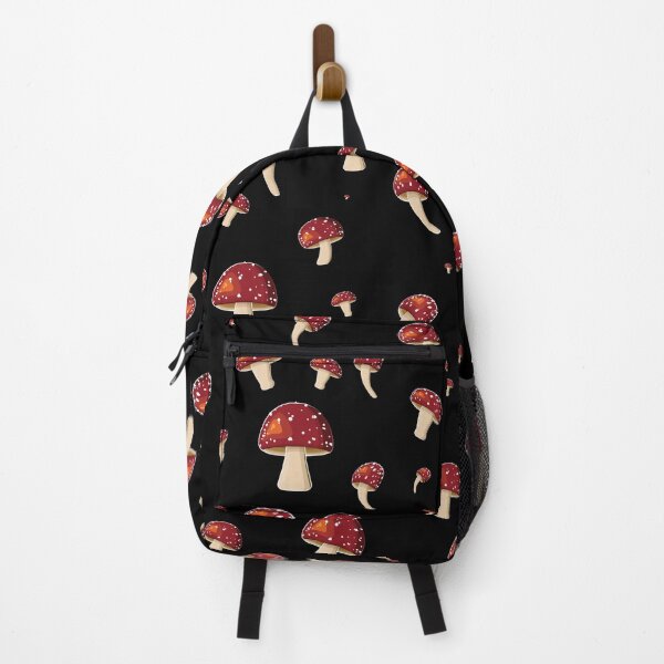 Item preview, Fly Garlic - Toadstool - Mushroom Pattern - black background designed and sold by houseofwray.