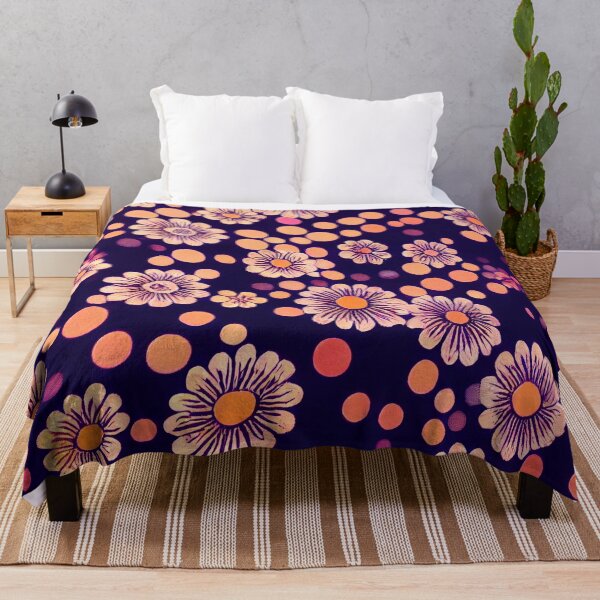 Item preview, Estampado de flores naranja púrpura designed and sold by Stanley de Wekker.