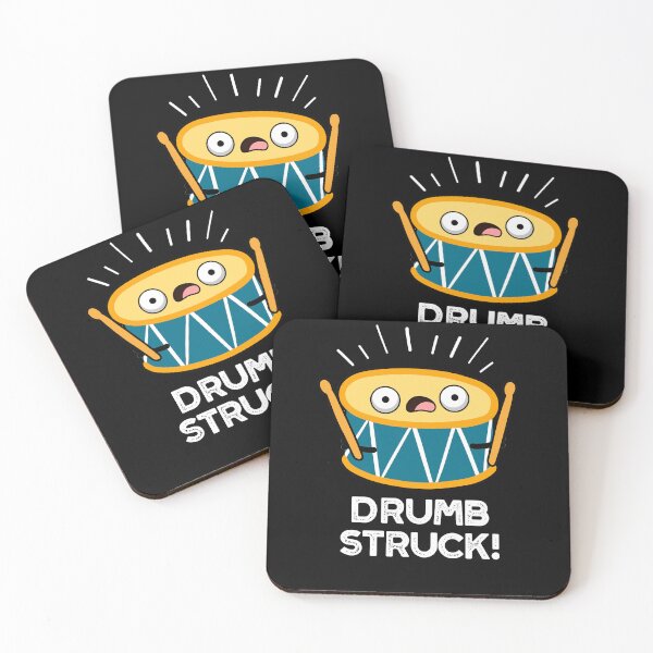 Item preview, Drumb Struck Funny Drummer Drum Puns (Dark BG) designed and sold by punnybone.