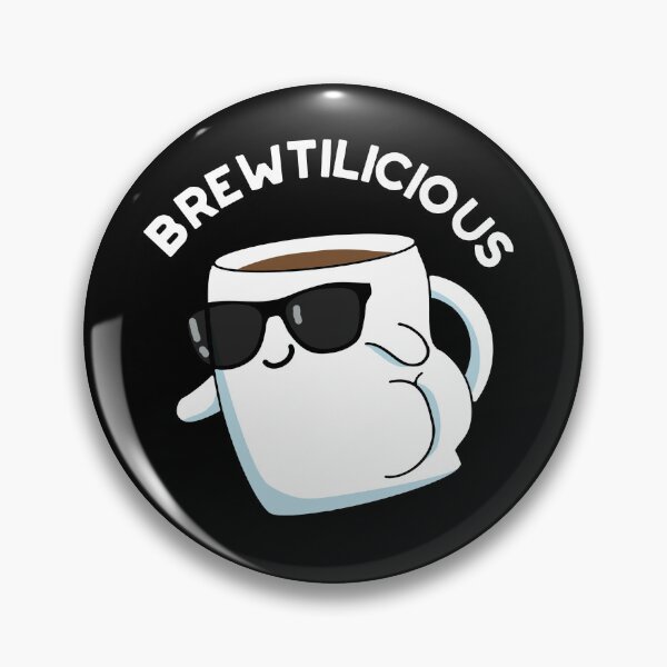 Item preview, Brew-tilicious Cute Coffee Puns (Dark BG) designed and sold by punnybone.