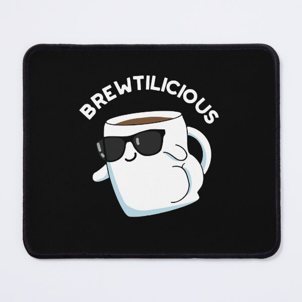 Item preview, Brew-tilicious Cute Coffee Puns (Dark BG) designed and sold by punnybone.