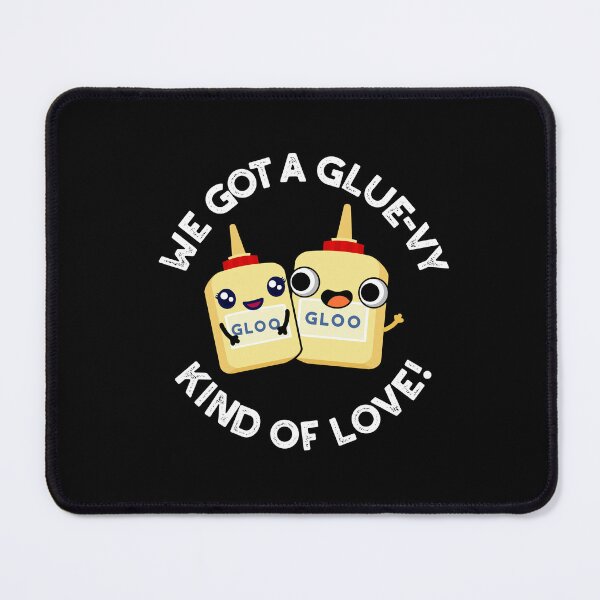 Item preview, We Got A Glue-vy Kind Of Love Funny Glue Puns (Dark BG) designed and sold by punnybone.