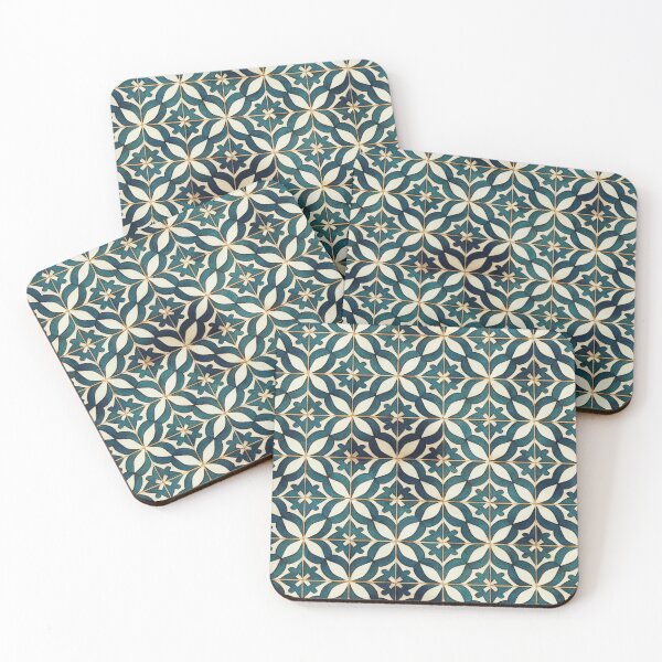 Item preview, Moroccan Tile Pattern Teal and White  designed and sold by melbournedesign.