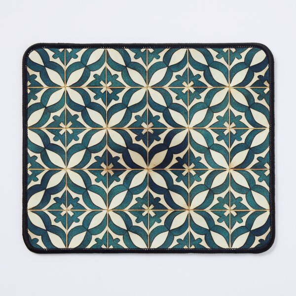 Item preview, Moroccan Tile Pattern Teal and White  designed and sold by melbournedesign.