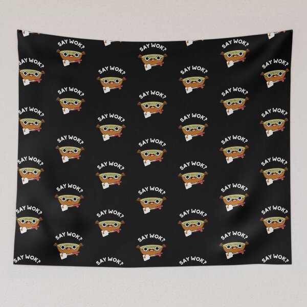 Item preview, Say Wok Funny Chinese Wok Puns (Dark BG) designed and sold by punnybone.