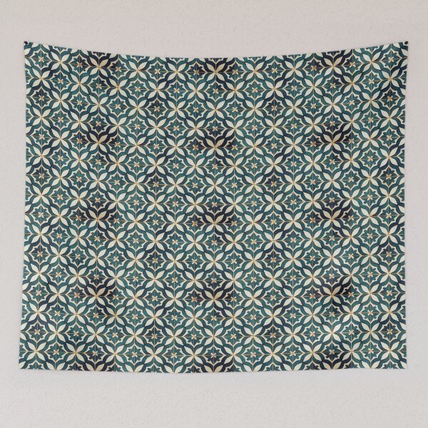 Item preview, Moroccan Tile Pattern Teal and White  designed and sold by melbournedesign.
