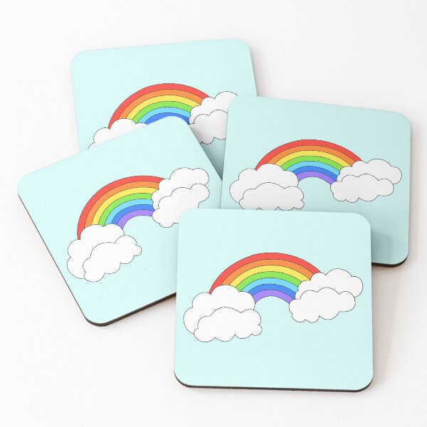 Item preview, Cute rainbow and fluffy clouds designed and sold by mixMixtli.