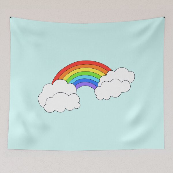 Item preview, Cute rainbow and fluffy clouds designed and sold by mixMixtli.