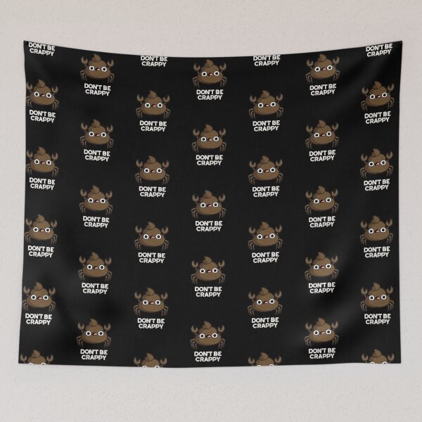 Item preview, Don't Be Crappy Funny Crab Poop Puns (Dark BG) designed and sold by punnybone.