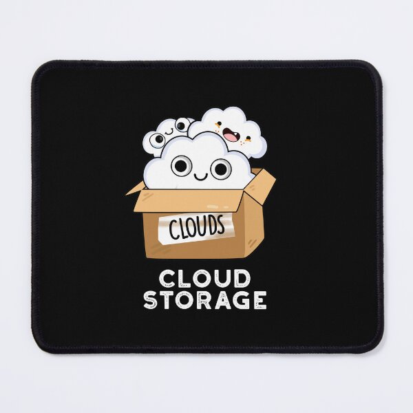 Item preview, Cloud Storage Funny Weather Technology Puns (Dark BG) designed and sold by punnybone.