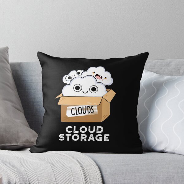 Item preview, Cloud Storage Funny Weather Technology Puns (Dark BG) designed and sold by punnybone.