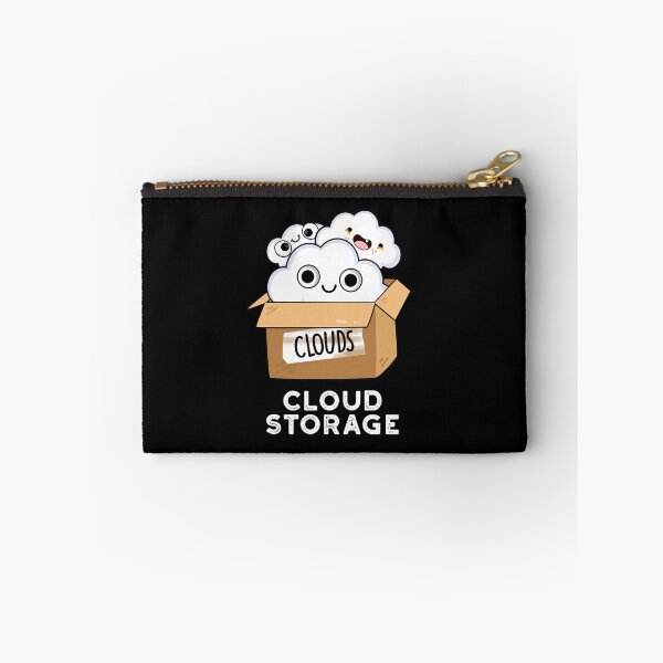 Item preview, Cloud Storage Funny Weather Technology Puns (Dark BG) designed and sold by punnybone.