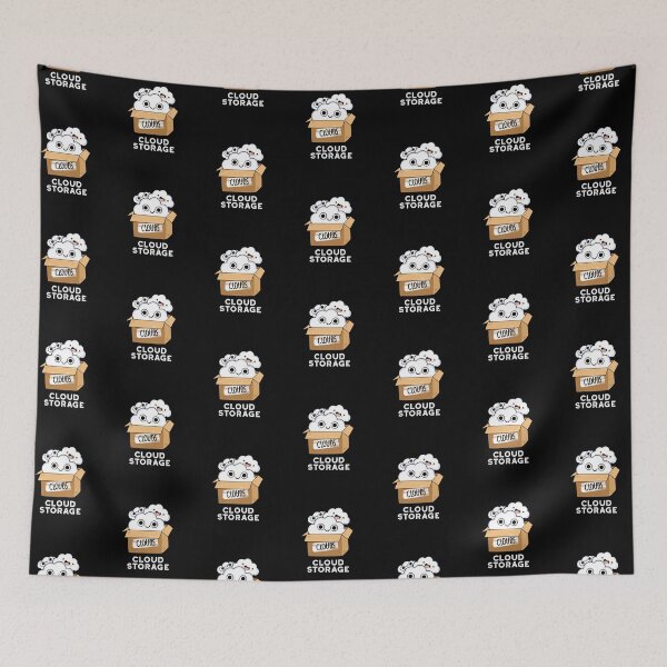 Item preview, Cloud Storage Funny Weather Technology Puns (Dark BG) designed and sold by punnybone.